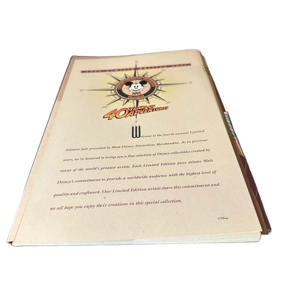 Vtg 1995 Disney 40 Years of Adventure Limited Edition Catalog Folder Inserts - Picture 10 of 16